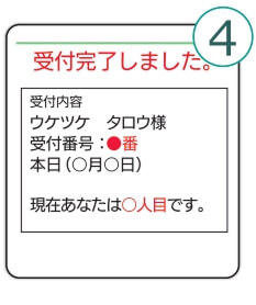 ④受付完了となります。