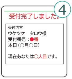 ④受付完了となります。